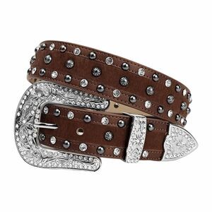 6872 Women's Haircalf Leather Belt- Western Style With Floral Buckle &